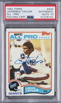 1982 Topps #434 Lawrence Taylor All-Pro Signed Rookie Card – PSA Authentic, PSA/DNA 10